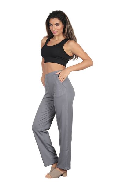 Miss couture Comfortable Cut - Wide Corded Pocket Trousers