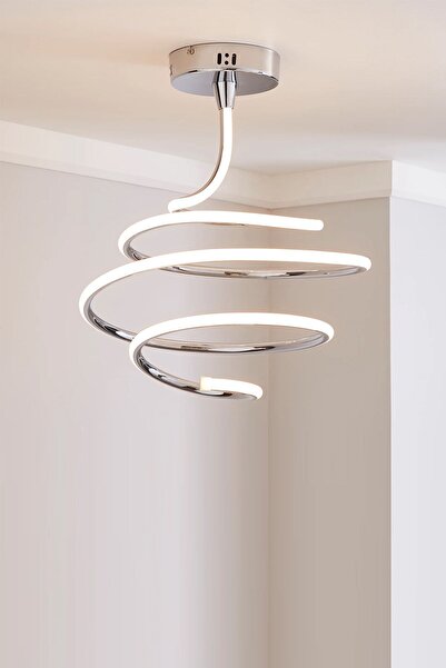 Ömür Avize Diana Modern Gümüş Renkli Beyaz Ledli Avize