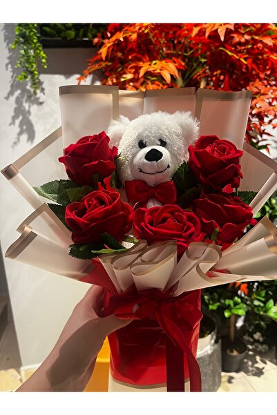 Pika Kırmızı Güllü Ayıcıklı Buket - Sevgililer günü hediyesi - 14 Şubat - sev...