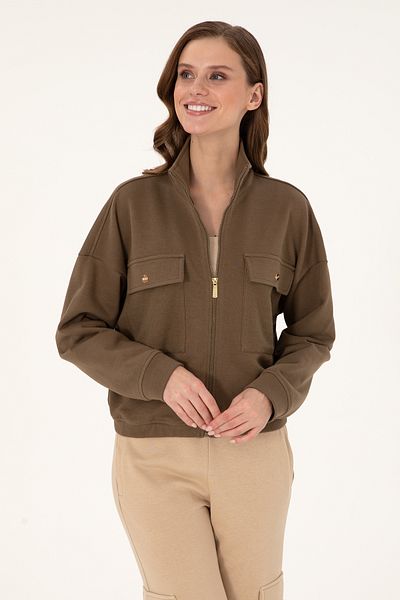 U.S. Polo Assn. Women's Khaki Sweatshirt 50299001 -Vr027