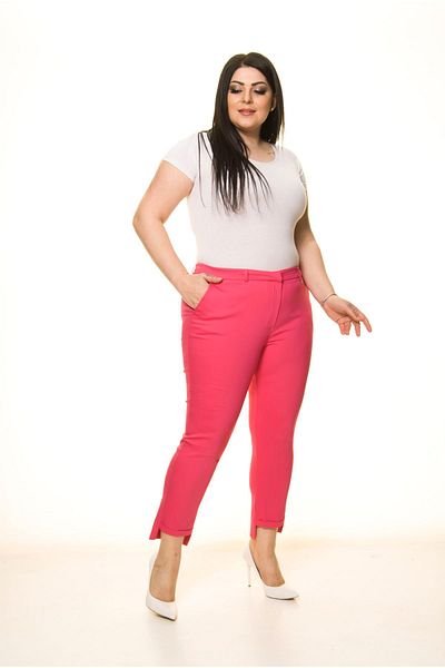 modayız Leg Detailed Pocketed Plus Size Trousers F10-1712