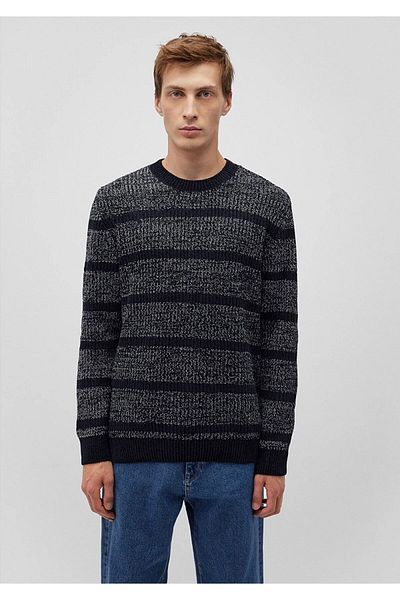 Mavi Gray Striped Regular Fit Sweater - 0710229