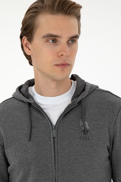U.S. Polo Assn. Men's Anthracite Melange Knitted Cardigan 50293447 -Vr081