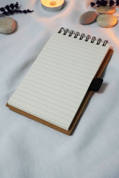 markcat 130 Sheets - Mini Spiral Notebook with Kraft Cover Lines (13X9 cm)