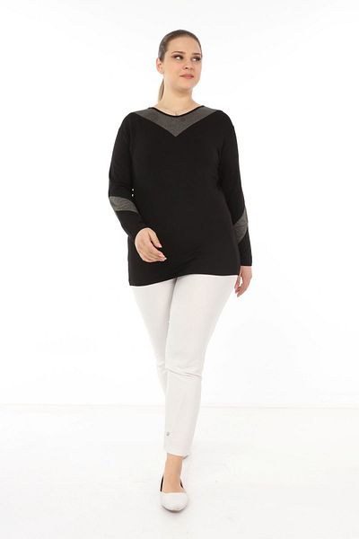 modayız Glitter Detailed Plus Size Blouse 29b-1753