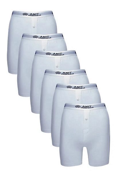 Anıt Μπόξερ 6 τεμαχίων Lycra Long Legs - Μαύρο, Γκρι, Λευκό