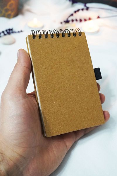 markcat 130 Sheets - Mini Spiral Notebook with Kraft Cover Lines (13X9 cm)