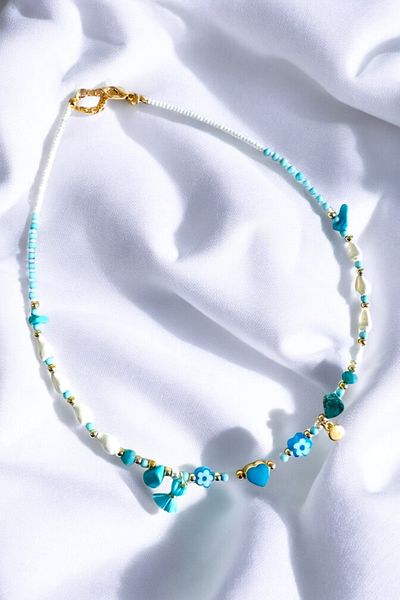 PETEK AKSESUAR MURANO FLOWERY HEART NECKLACE