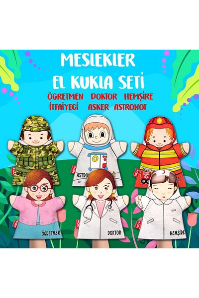 Tox 6 Pieces Professions Hand Puppet Set, Educational Toy