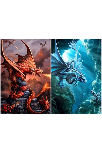 Prime 3D Fire Dragon and Water Dragon Duo Puzzle 200 Pieces 10