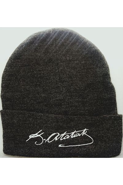 ATA TANITIM Ata Introduction Kemal Ataturk Signed Wool Beret, Various Colors, Processed with Signature Embroidery.