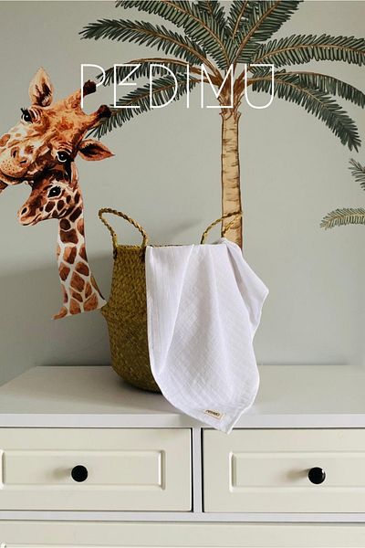 Pedimu Unisex White Muslin Baby Blanket - 75*75 Plain Design
