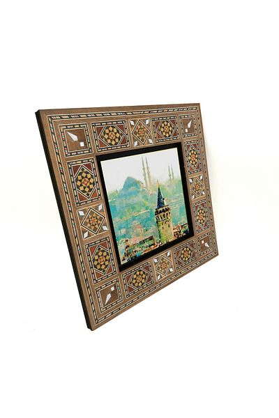 Sadrazam Masă MDF imprimată Turnul Galata și Moscheea Süleymaniye 20x20 Krt-23