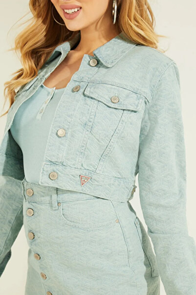 Guess Cube Crop Women's Jean Jacket W2Pn47D4S32