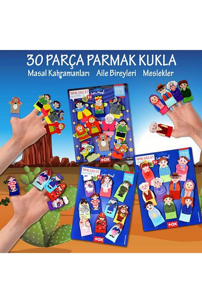 Tox 3 Set - 30 Pieces Tax Masal Hakkinda Puppet (Finger Puppet T225 T752 T762)