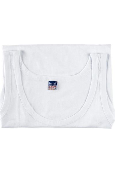 KEYAL Tutku Boy's White Tank Top - Pack of 6