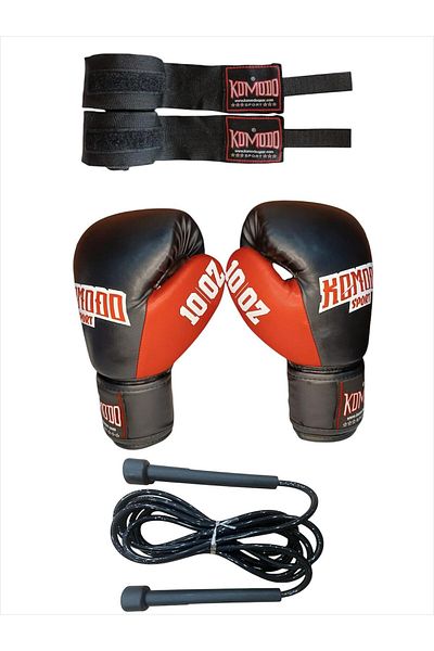 KOMODO SPORT 3 Pieces Boxing Gloves, Bandage and Jump Rope Set