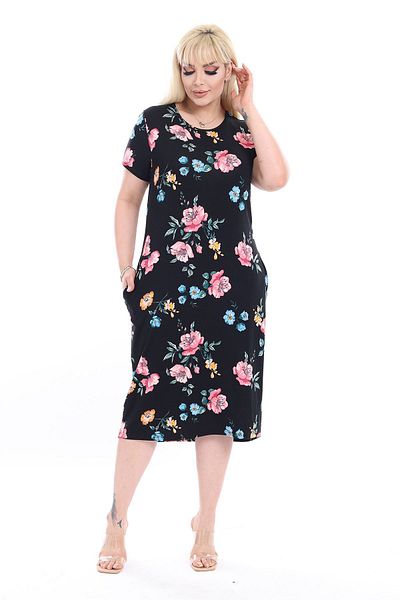 modayız Summer Plus Size Dress with Pockets 1a-2365