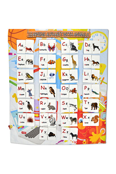 Tox قطعة الحروف الأبجدية الإنجليزية - لوحة حائط فيلكرو مطابقة للحيوانات بالكا...