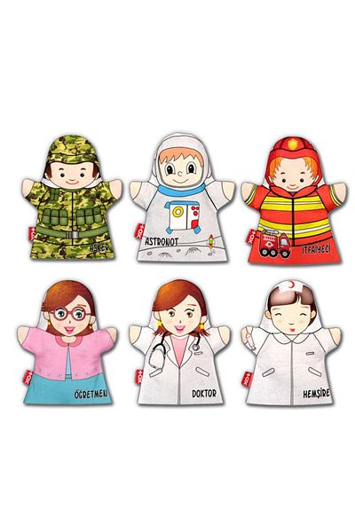 Tox 6 Pieces Professions Hand Puppet Set, Educational Toy