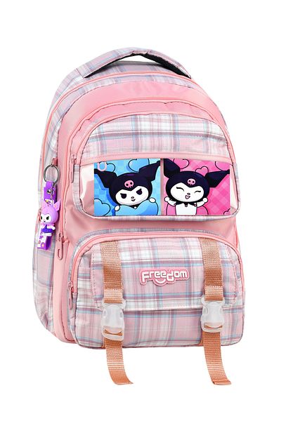 Çantaland Rucsac de școală rezistent la apă cu model Kuromi + cadou breloc Kuromi