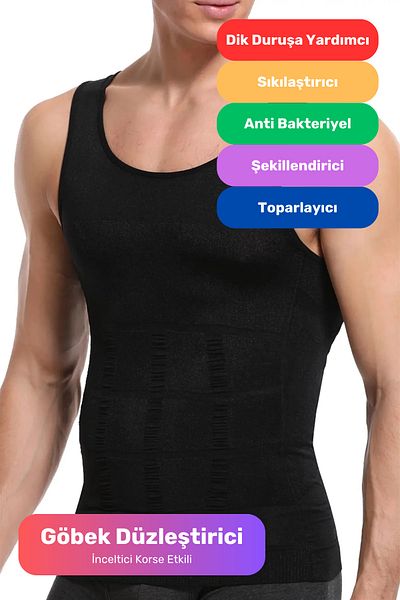 Lidyacottone Premium Men's Athlete Corset Waist Chest Upright Posture Gynecomastia Enhancer Extra Belly Firming