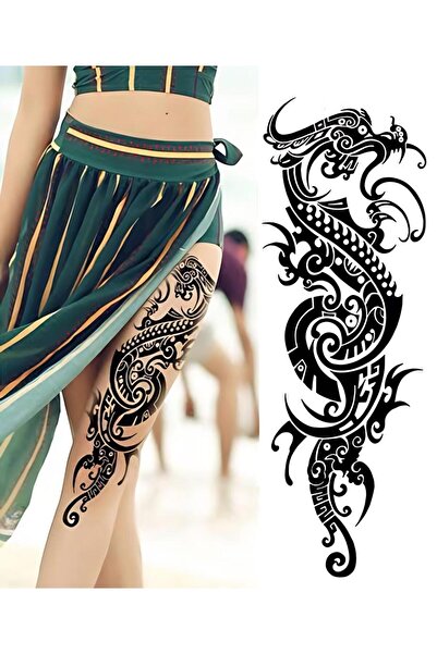 Mecit Tuhafiye TAM BOY KOL KAPLAMA EJDERHA GEÇİCİ DÖVME