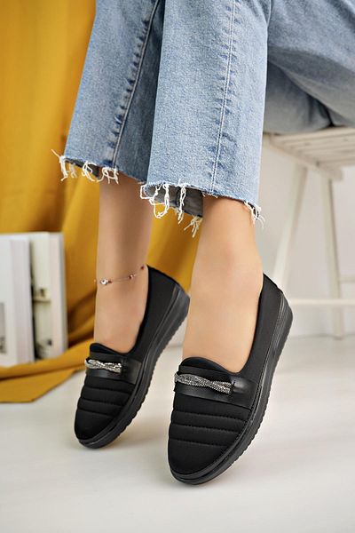 Aymood Pantofi negri clasici confortabili Mother Balerina - Model Aa