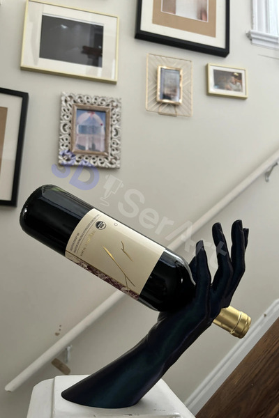 3D SerArt El Şeklinde Tasarım Şişe Tutucu Dengeli Şık Şişe Standı