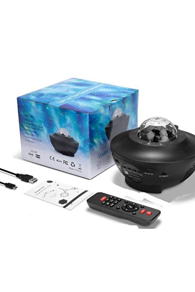 Alsamkapsam Bluetooth Hoparlör Usb Projektör Okyanus Dalgası 21 Modlu Gece La...