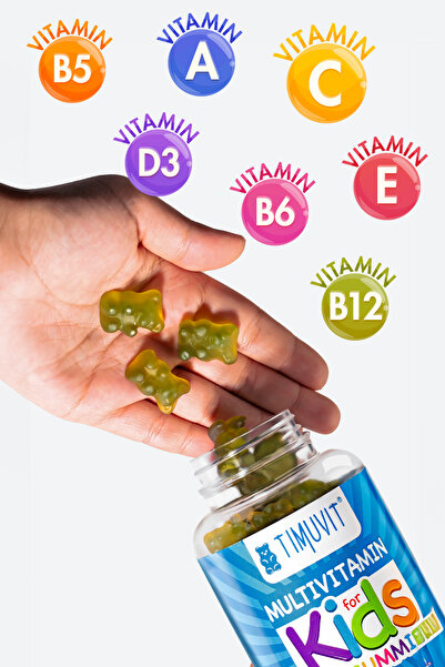 TIMUVIT متعدد الفيتامينات للأطفال| مكمل متعدد الفيتامينات للأطفال 60 Gummies قابل للمضغ