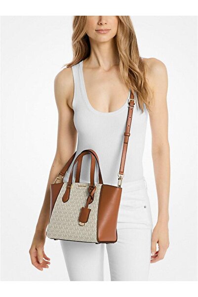 Michael Kors Taryn Small Signature Logo and Leather Convertible Crossbody Bag 32F4Gtbc1B