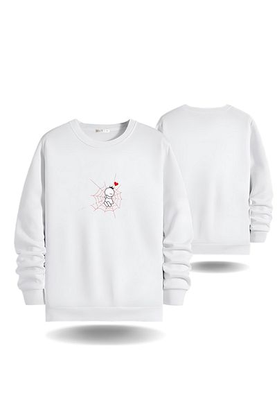 Gölge Store Hanorac slimfit pentru femei Spiderman Web Valentine's Day Crewneck 7010K
