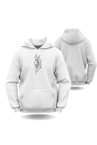 Gölge Store Arslan Görselli Ανδρικό φούτερ με κουκούλα για την ημέρα του Αγίου Βαλεντίνου 7017E