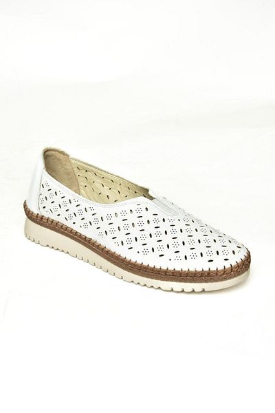 Fox Shoes U 555300203   Weiße Damenschuhe aus echtem Leder mit bequemer orthopädischer Sohle