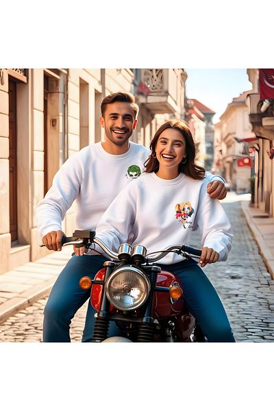 Gölge Store Joker Ημέρα των Ερωτευμένων - Crew Neck Ανδρικό Slimfit Φούτερ 7003E