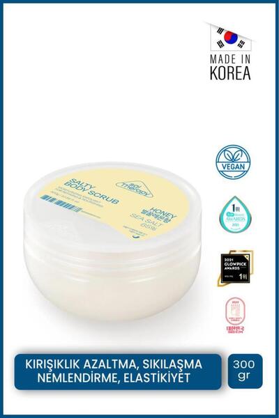 Vücut Peelingi 300 ml|Nemlendirici, Arındırıcı|Kore Deniz Tuzu, Limon, Gangwon Balı
