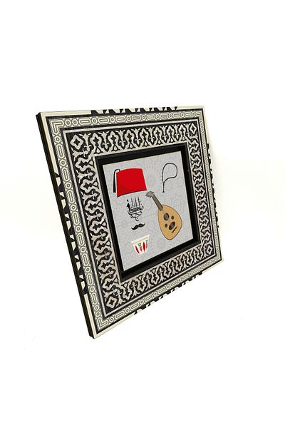 Sadrazam Masa MDF imprimata cu simboluri Istanbul Turcia 20x20 Krt-60