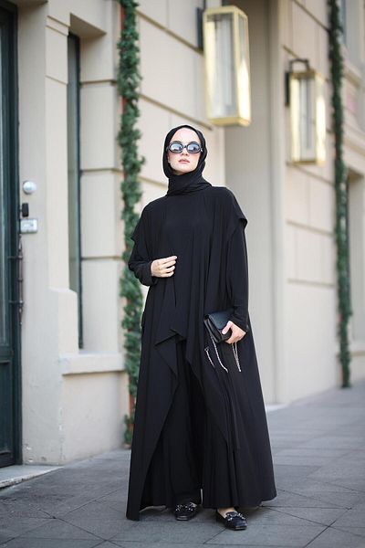 NS Moda Black Hijab Harmony Set - Model-528