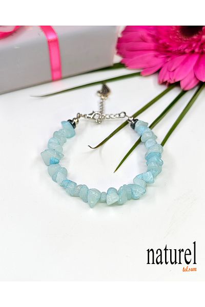 Naturel Tılsım Akumarin Broken Natural Stone Lady Bracelet