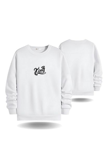 Gölge Store Ανδρικό φούτερ King Visual Valentine's Day Crew Neck Slimfit 7004E