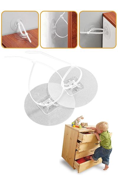 Soillium Earthquake Safety for Kids - Goods and Furniture Stabilizer with Clear Adhesive