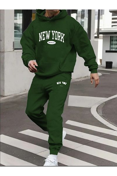 Elfa Tekstil Unisex New York Printed Tracksuit Set
