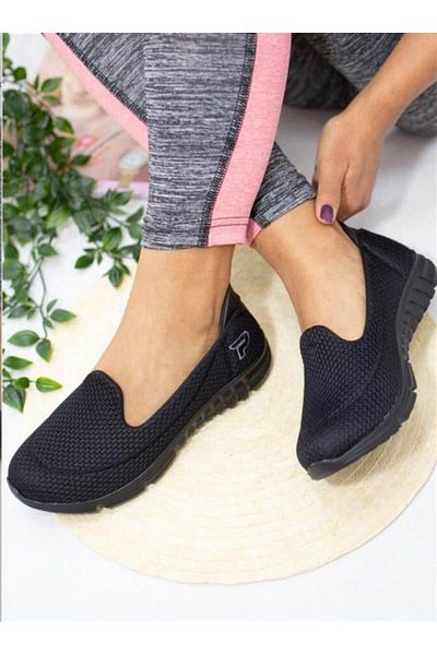 Aymood Black Black Women's Sports Ballerina Walking Shoes