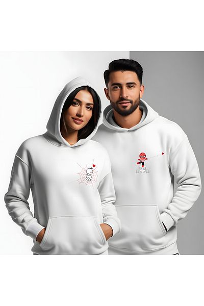 Gölge Store Spiderman Network Ανδρικό φούτερ με κουκούλα για την Ημέρα του Αγίου Βαλεντίνου Slimfit 7010E