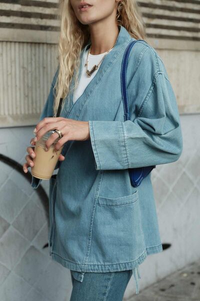 Hooopstore Μπλε τζιν κιμονό - μπουφάν που κλείνει