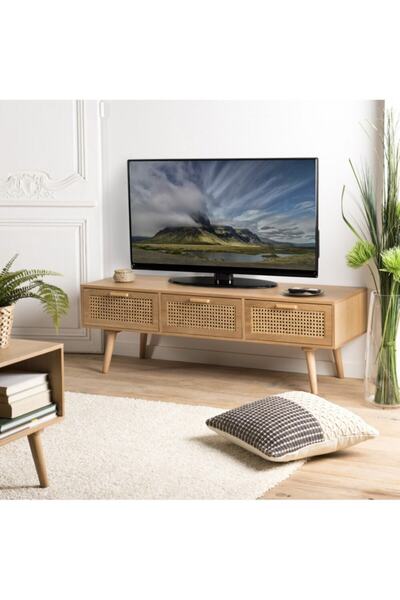 ŞafakMobilya Ahşap Hazeranlı Çekmece Detaylı Modern Tv Ünitesi