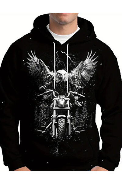 Marco Fresco Hanorac unisex cu imprimeu Riding Eagle