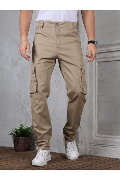PASSWORD Men's Gabardin Licra Pants with Cargo Pocket