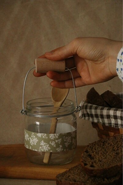 Hoyatap 2 Adet Etiketli Çelik Askılı Dekoratif Retro Cam Kavanoz & Mumluk